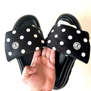 LOUIS VUITTON Pool Pillow Comfort Mule Sandals Polka Dot Satin size 41